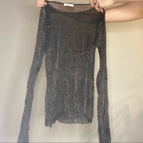 Vintage Stretch shimmer mesh top - Picture 2 of 5